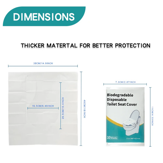 Set of 10 PCS Biodegradable Disposable Toilet Seat Covers