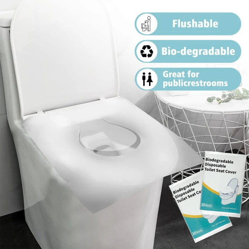 Set of 10 PCS Biodegradable Disposable Toilet Seat Covers