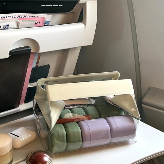 Transparent Travel Cosmetic Organizer – Waterproof Magnetic Pouch