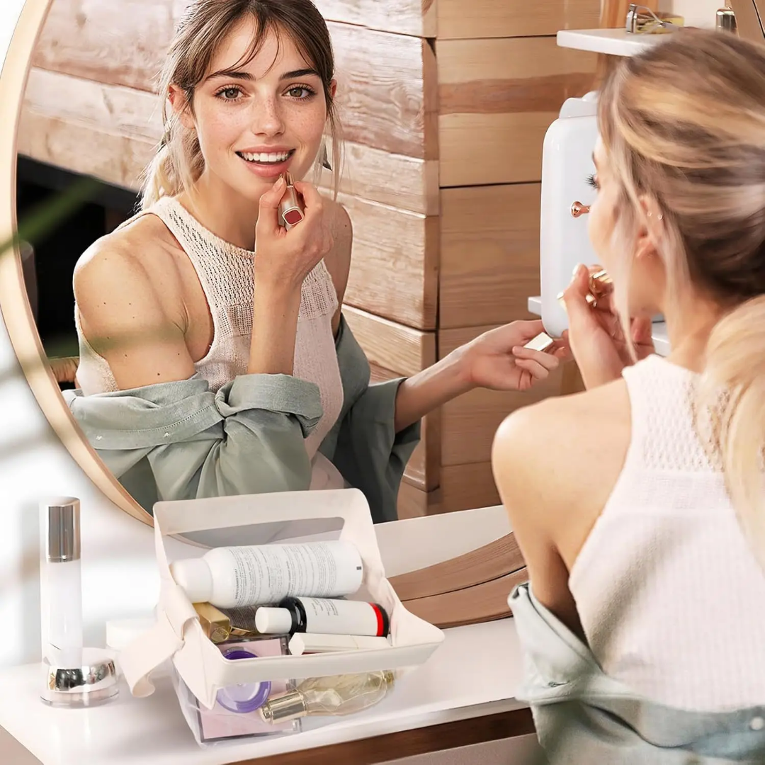 Transparent Travel Cosmetic Organizer – Waterproof Magnetic Pouch