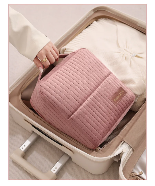 Velvet Cosmetic Organizer – Luxury Travel Makeup & Toiletry Bag