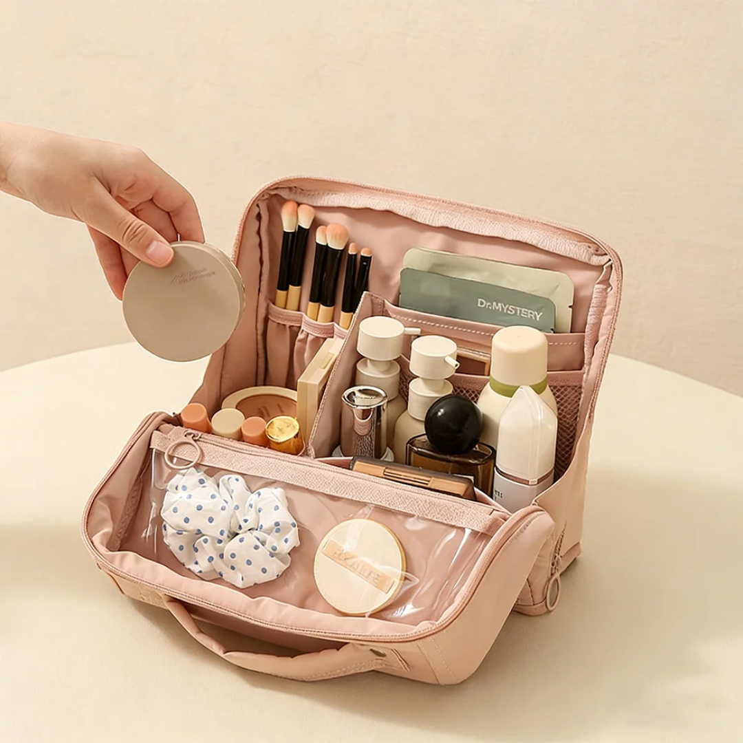 Velvet Cosmetic Organizer – Luxury Travel Makeup & Toiletry Bag