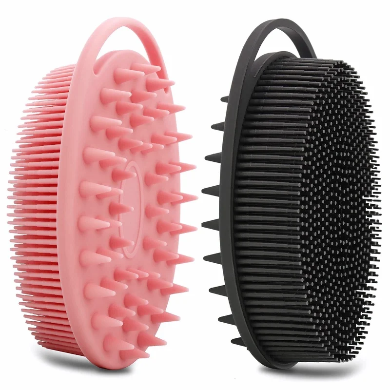 2 in 1 Anti-Bacterial Silicone Body & Hair Scrub Massage Brush