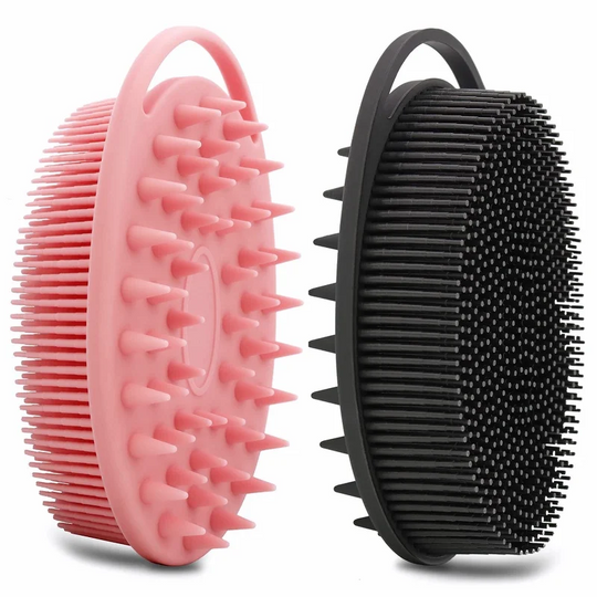 2 in 1 Anti-Bacterial Silicone Body & Hair Scrub Massage Brush