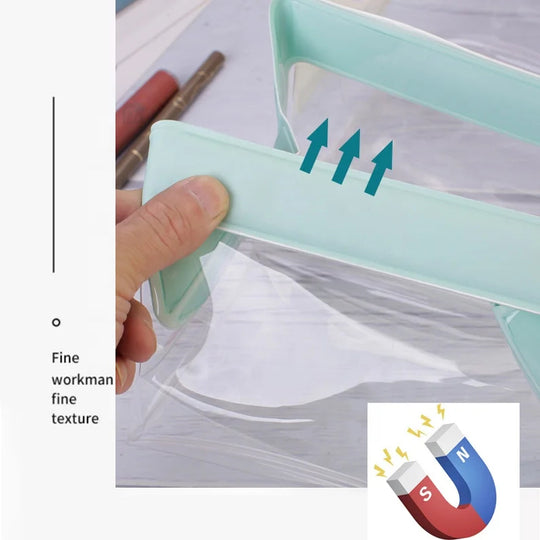 Transparent Travel Cosmetic Organizer – Waterproof Magnetic Pouch
