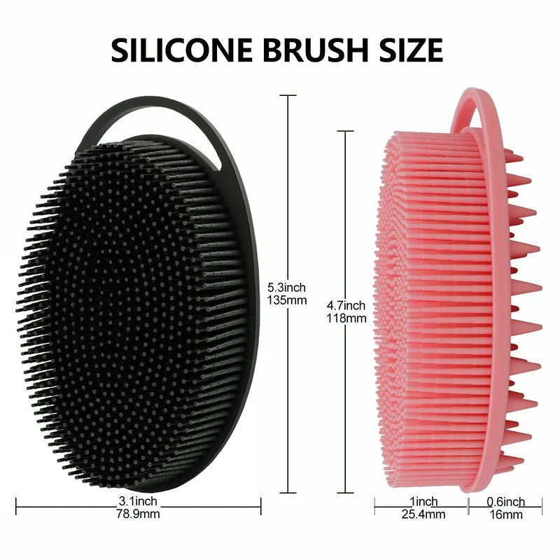 2 in 1 Anti-Bacterial Silicone Body & Hair Scrub Massage Brush