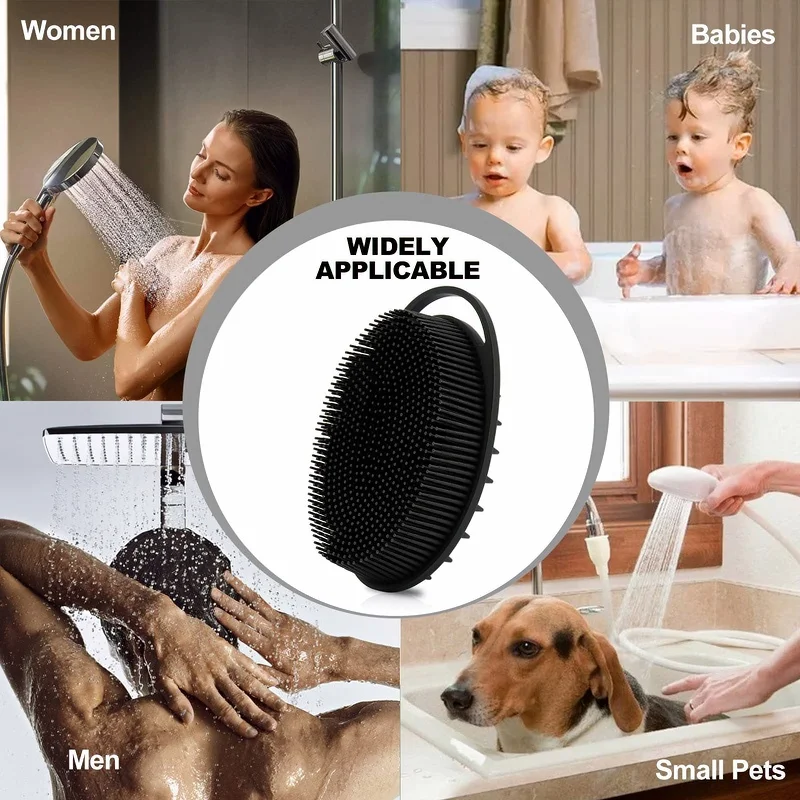 2 in 1 Anti-Bacterial Silicone Body & Hair Scrub Massage Brush