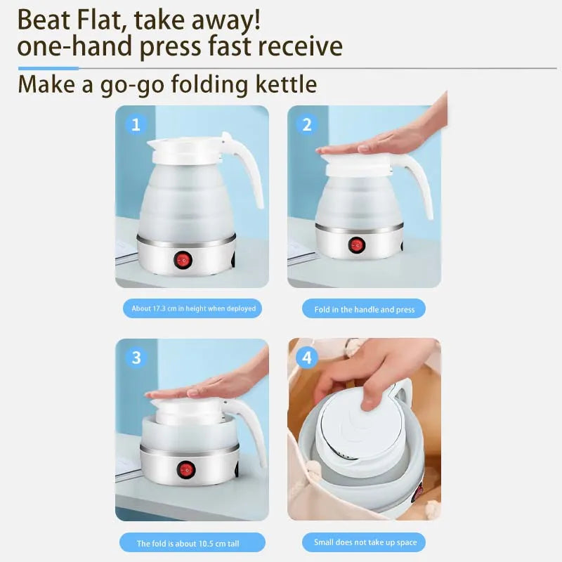 Collapsible Silicone Travel electric kettle (600-700ml)