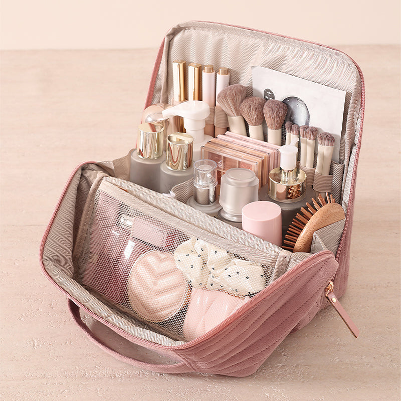 Velvet Cosmetic Organizer – Luxury Travel Makeup & Toiletry Bag