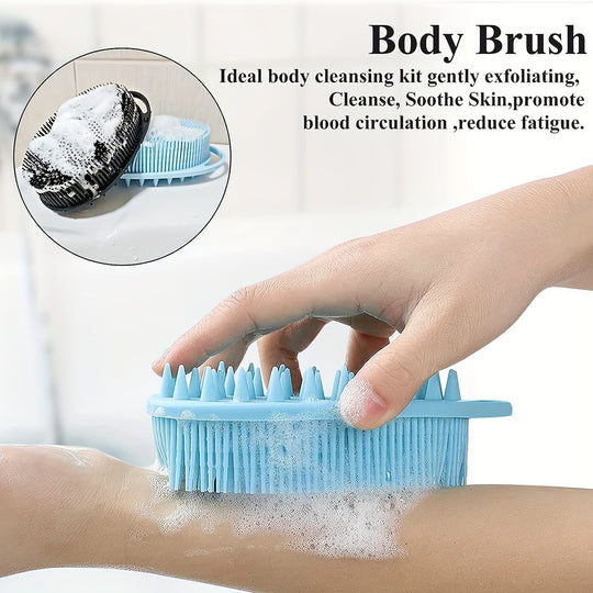 2 in 1 Anti-Bacterial Silicone Body & Hair Scrub Massage Brush