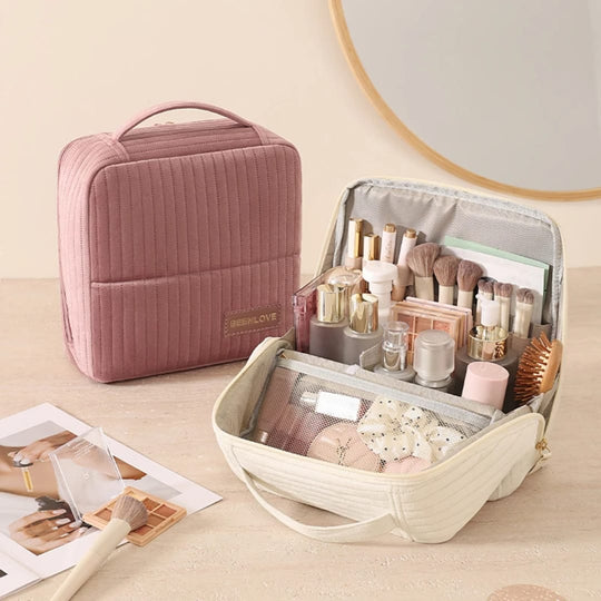 Velvet Cosmetic Organizer – Luxury Travel Makeup & Toiletry Bag