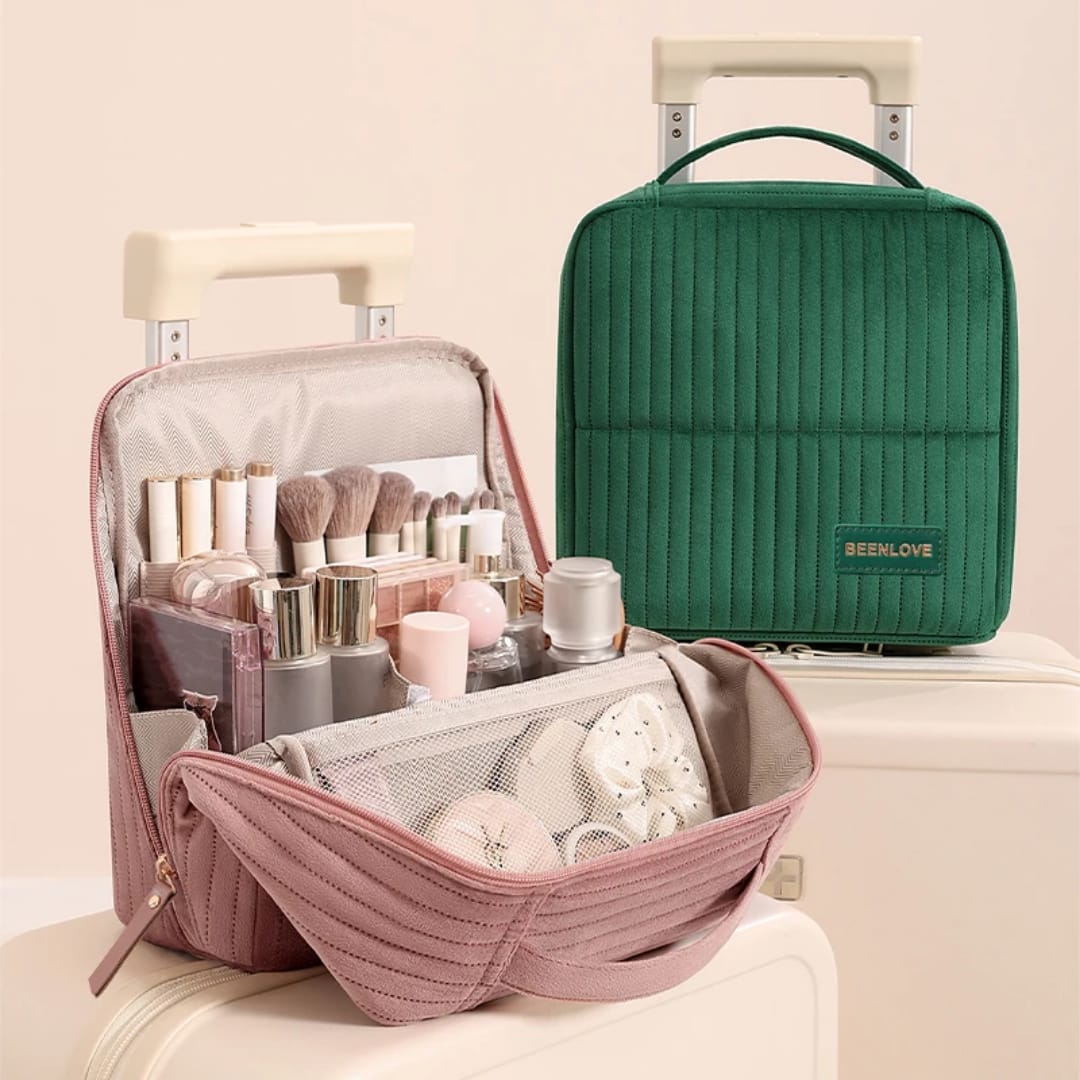 Velvet Cosmetic Organizer – Luxury Travel Makeup & Toiletry Bag