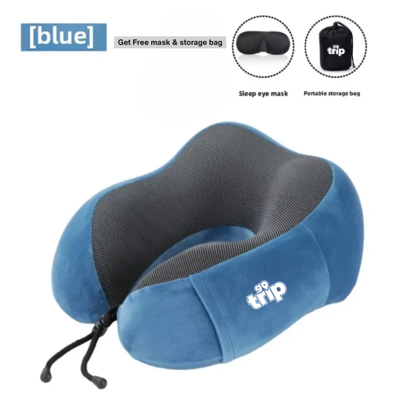 GoTrip Travel Pillow – 100% Memory Foam Comfort (Upgraded)