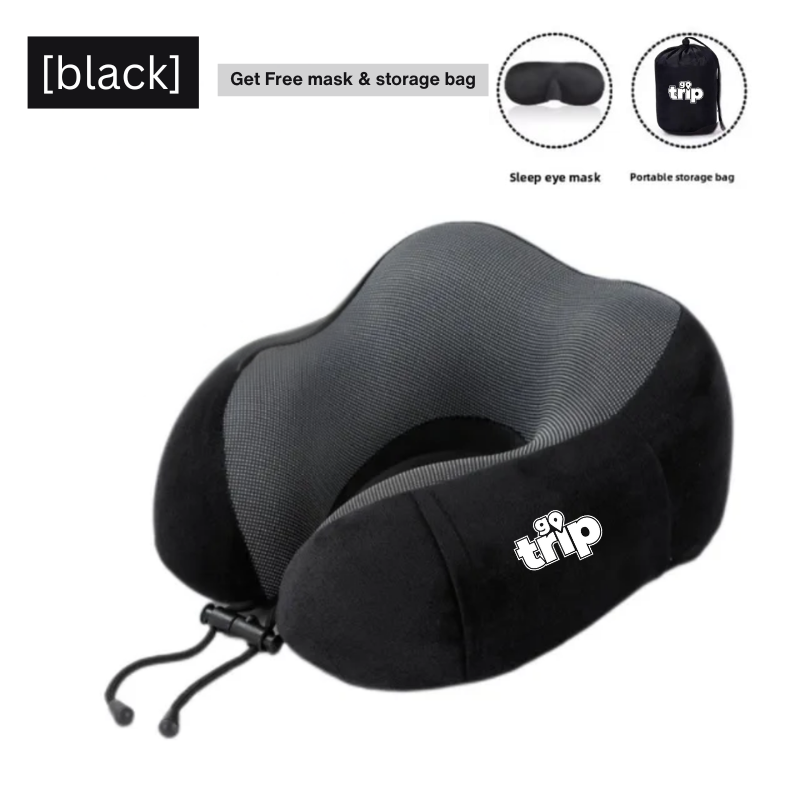 GoTrip Travel Pillow – 100% Memory Foam Comfort (Upgraded)