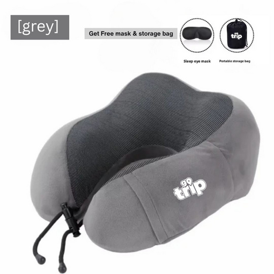 GoTrip Travel Pillow – 100% Memory Foam Comfort (Upgraded)