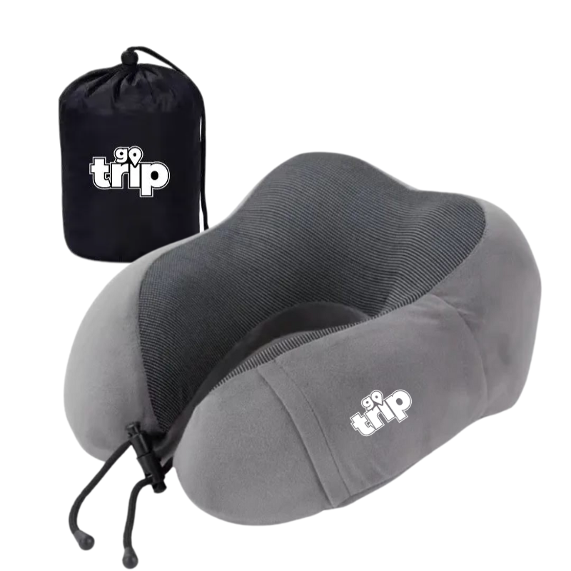 GoTrip Travel Pillow – 100% Memory Foam Comfort (Upgraded)