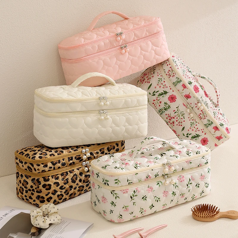 Double-Layer Travel Makeup & Toiletry Organizer