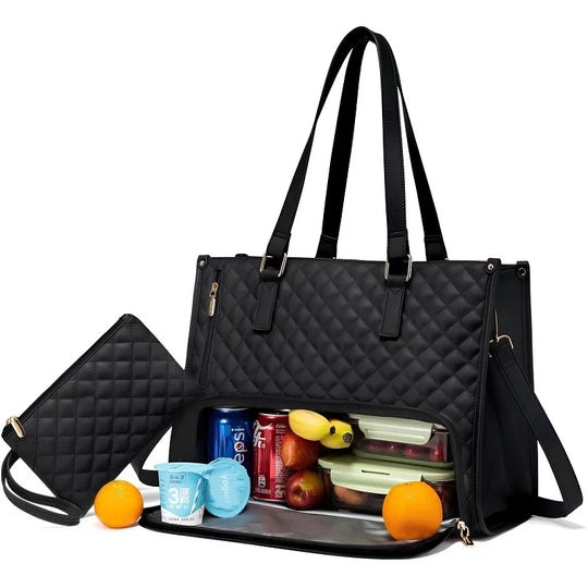Quilted Laptop & Insulated Lunch Cooler