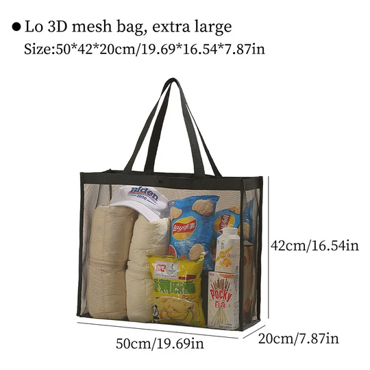 Extra Large Mesh Multi-Purpose Bag – Beach, Travel, Gym & Home Organizer