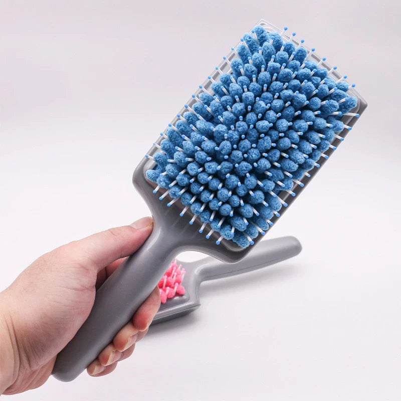 Soft Microfiber Anti-Dandruff Drying Paddle Brush
