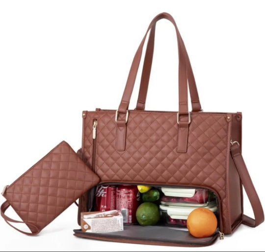 Quilted Laptop & Insulated Lunch Cooler