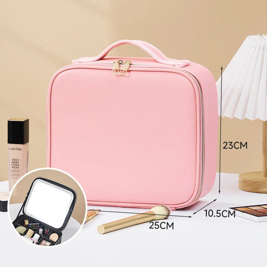 Makeup Organizer bag with Light and Mirror