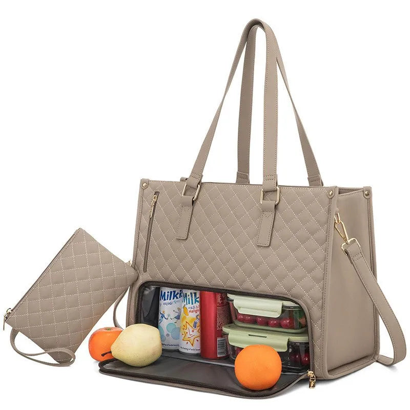 Quilted Laptop & Insulated Lunch Cooler