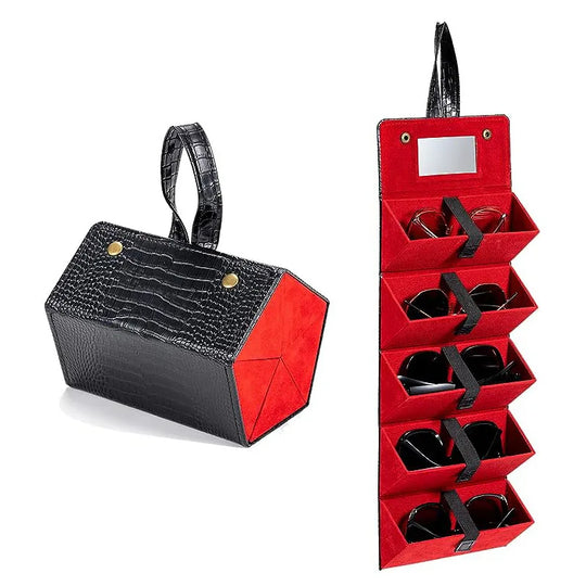 5-Slot Travel Foldable Sunglasses Organizer