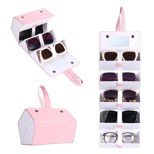 5-Slot Travel Foldable Sunglasses Organizer