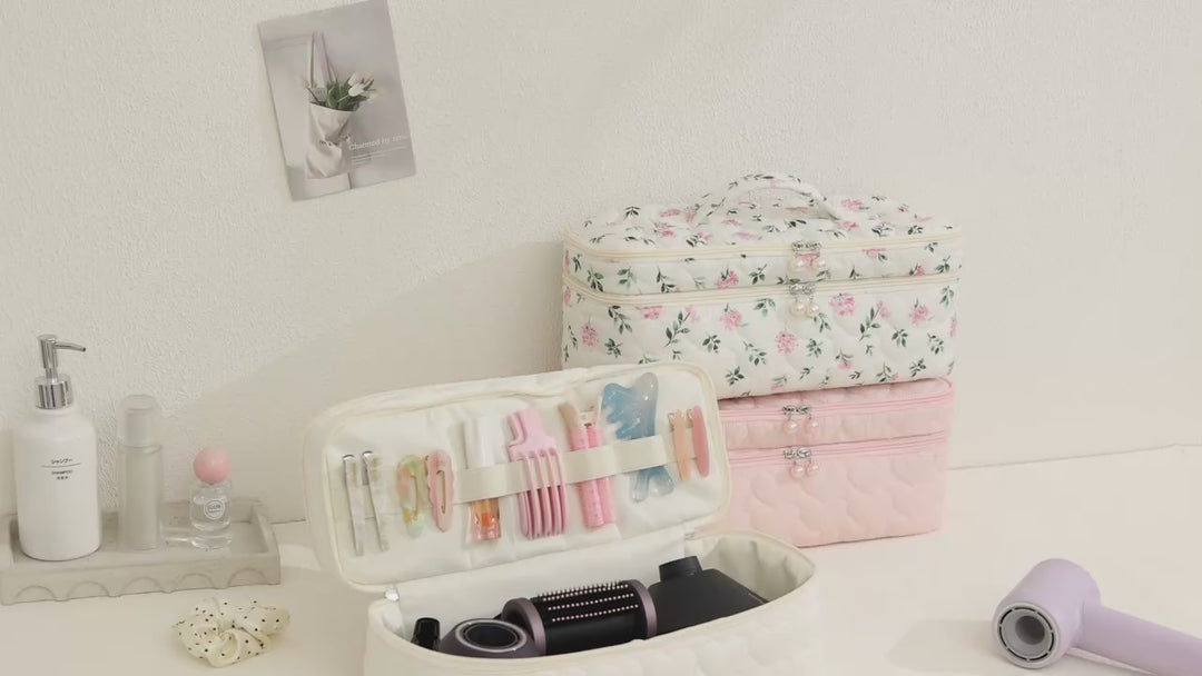 Double-Layer Travel Makeup & Toiletry Organizer