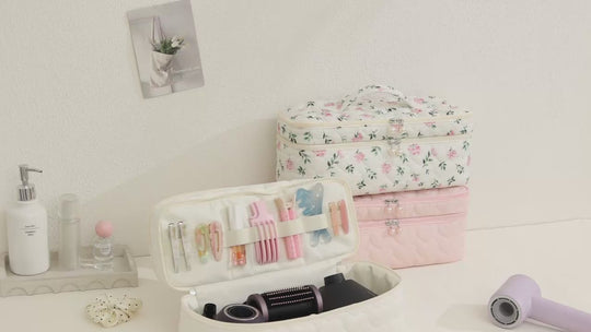 Double-Layer Travel Makeup & Toiletry Organizer