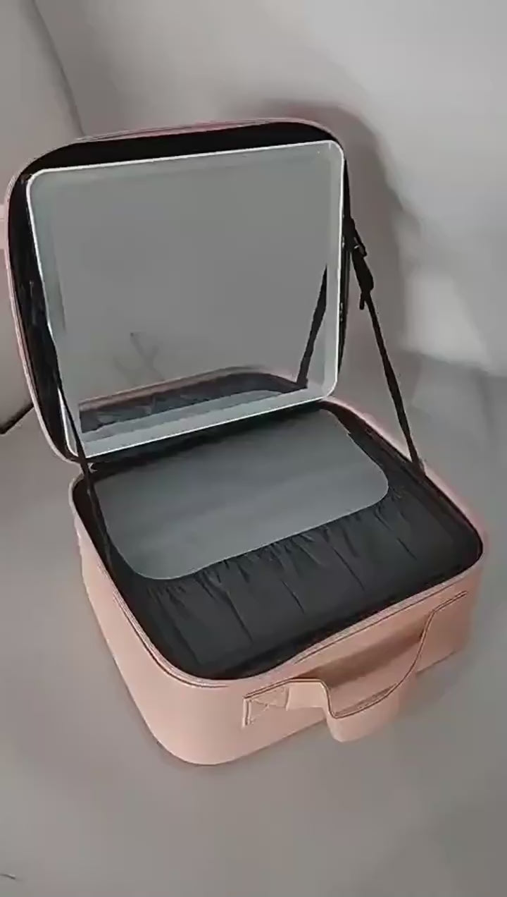 Makeup Organizer bag with Light and Mirror