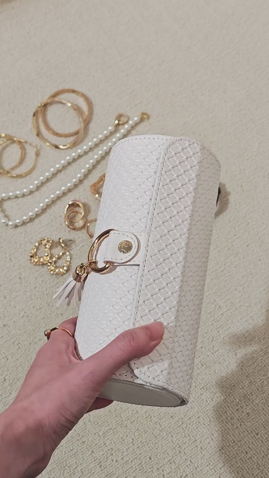 GoTrip Luxe Travel Jewelry Box – 3-Layer Rotating Organizer