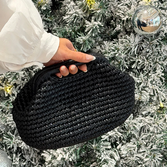 Premium Handmade Metallic Crochet Clutch Bag for Women